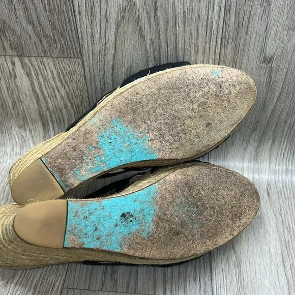 Stubbs &amp; Wootton Grace Rib Black Wedge Espadrilles