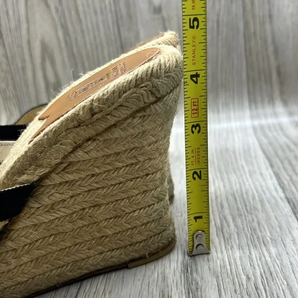 Stubbs &amp; Wootton Grace Rib Black Wedge Espadrilles
