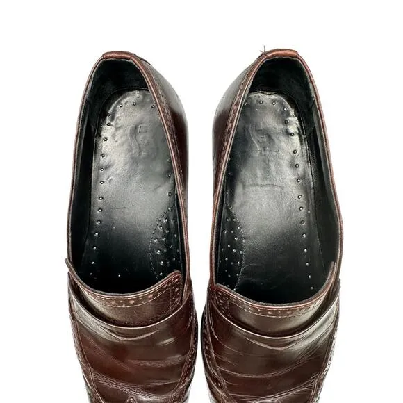 Studio Empoli Mens Loafers Size 9 Brown Leather Dress Shoes Handmade in Italy