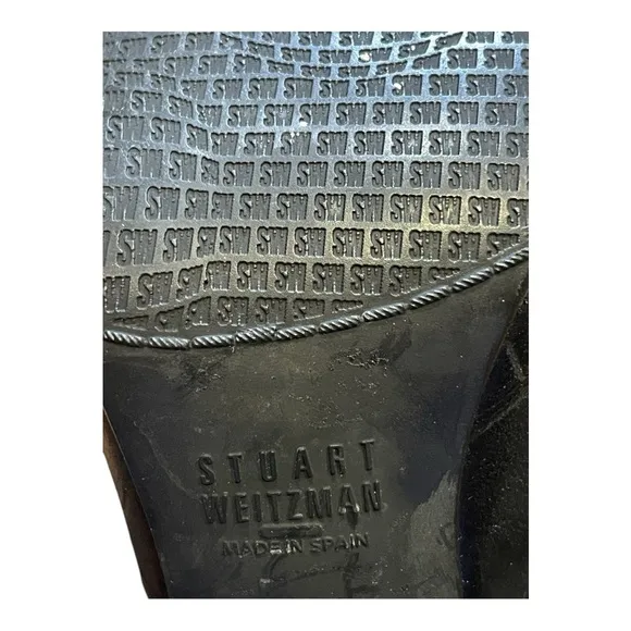 Stunning Stuart Weitzman Women's Black Leather Crocodile Booties Boots‎ Size 7.5