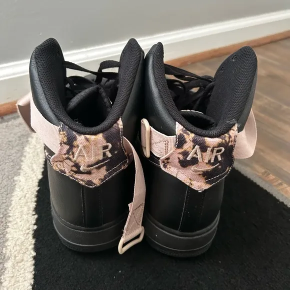 Stylish Black and Pink Women's High-Top Sneakers