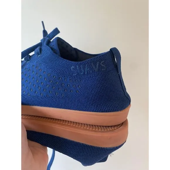 Suavs Zilker Shoes Men Size 12 / EU 45 Blue Knit Low Lace Up Sneaker Comfortable