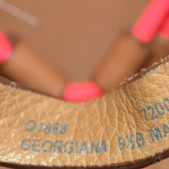 Superb Coach Coral Shrimp Pink Cork Wedge Sandals Slingback High Heels 9.5