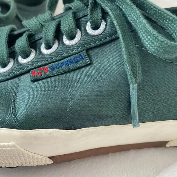 Superga X Alexachung Sneakers satin hunter green men 7.5 woman’s 9 unisex spring