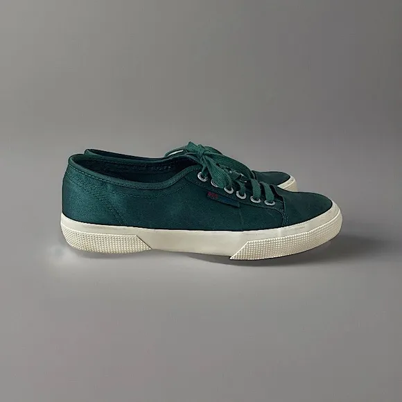 Superga X Alexachung Sneakers satin hunter green men 7.5 woman’s 9 unisex spring