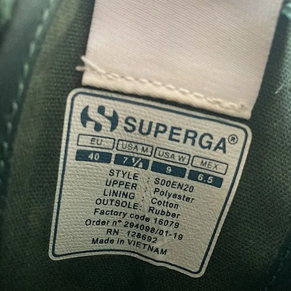 Superga X Alexachung Sneakers satin hunter green men 7.5 woman’s 9 unisex spring