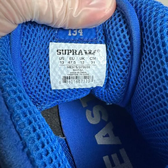 Supra Stevie‎ Williams TrillStar Blue High Top Shoes Men's Size 13 S72035