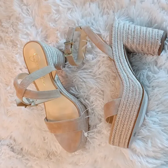 Symia leather platform espadrille wedges by Jessica Simpson SANDALS Size 10 New
