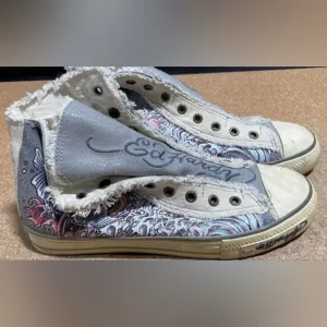 ⭐️Sz9 Ed Hardy Gray Canvas Sneakers