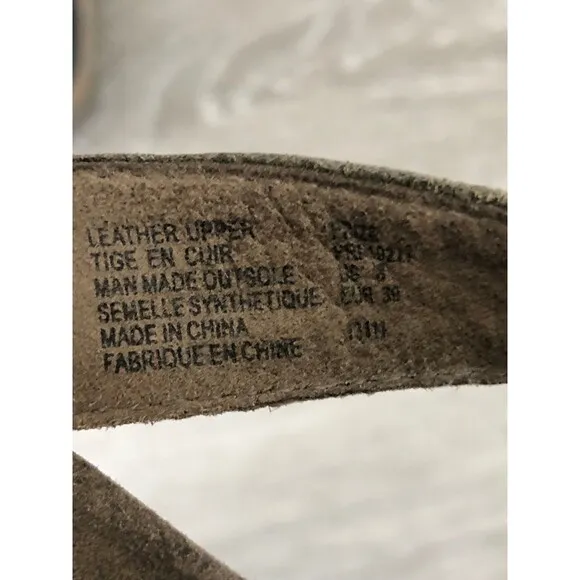 Taos PRI-10277 Slide Shoes Women's US 8 Grey Gold Leather Slip On Wedge Sandals