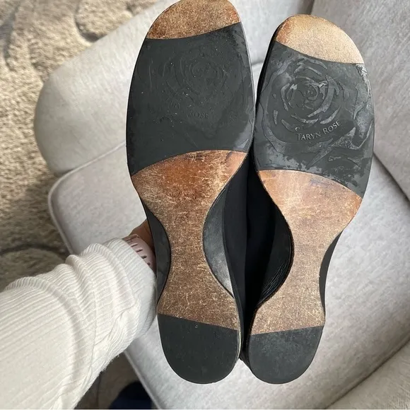 Taryn Rose Kelsey Demi Wedge Fabric and Leather Ballet Loafer Moccasin Flats 9M