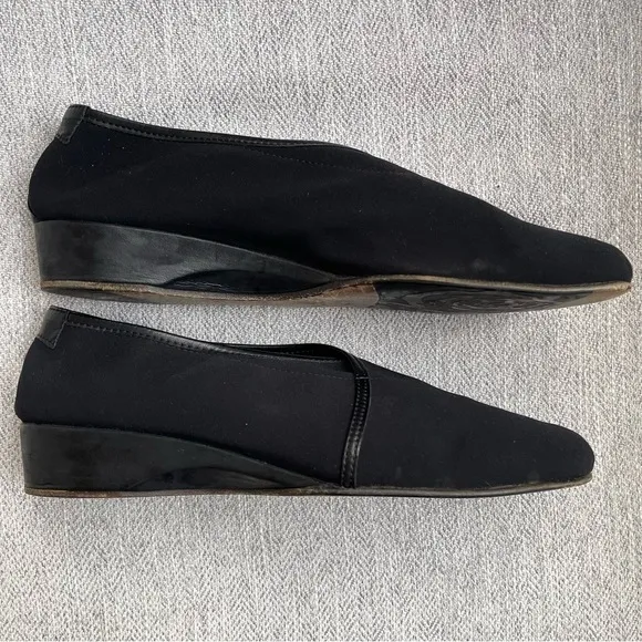 Taryn Rose Kelsey Demi Wedge Fabric and Leather Ballet Loafer Moccasin Flats 9M