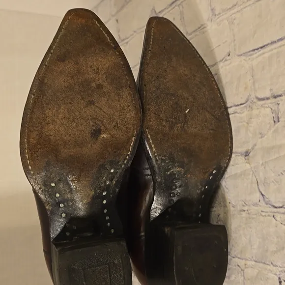 TEXAS WESTERN COWBOY BOOTS BROWN USA SIZE 9EE M-70