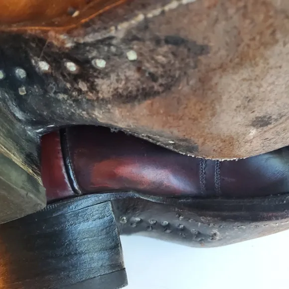 TEXAS WESTERN COWBOY BOOTS BROWN USA SIZE 9EE M-70