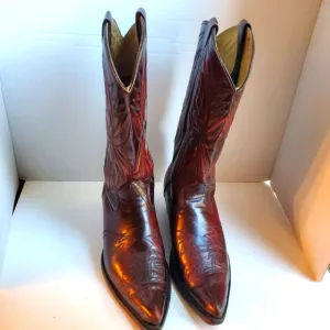 TEXAS WESTERN COWBOY BOOTS BROWN USA SIZE 9EE M-70