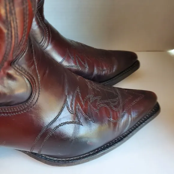 TEXAS WESTERN COWBOY BOOTS BROWN USA SIZE 9EE M-70