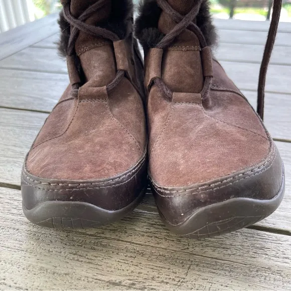 The North Face Abby II Brown Suede Leather Winter Boots Womens Size 9