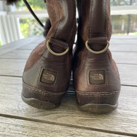 The North Face Abby II Brown Suede Leather Winter Boots Womens Size 9
