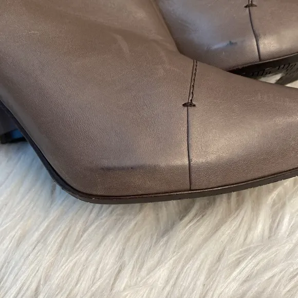 The Seller Gray Italian Leather Boots, Size 41