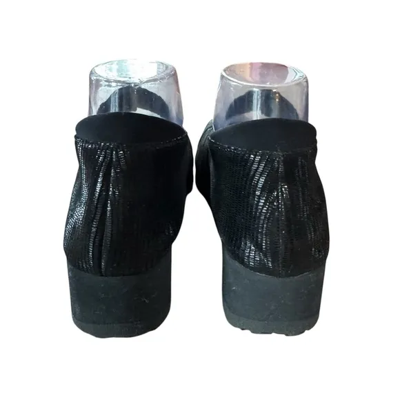 Thierry Robatin Size 37.5 (US 7) Black Sahara “Darcy” Mary Jane Wedges Shoes