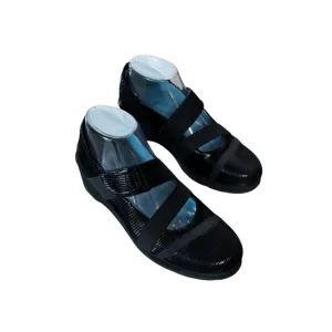 Thierry Robatin Size 37.5 (US 7) Black Sahara “Darcy” Mary Jane Wedges Shoes