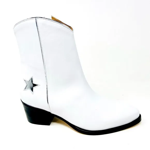 Thursday Boot Womens White Country Star Western Leather Boots