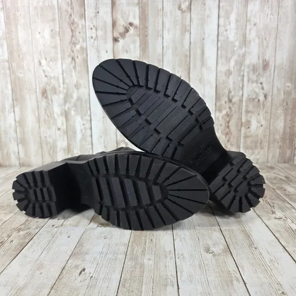 Thursday Everyday Black Leather Chelsea Boots Lug Heel Ankle Booties 8.5