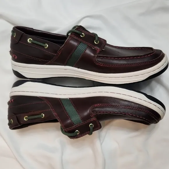 Timberland Classic 2 Eyed Brown and Green Leather Boat Shoes (m size 10.5)