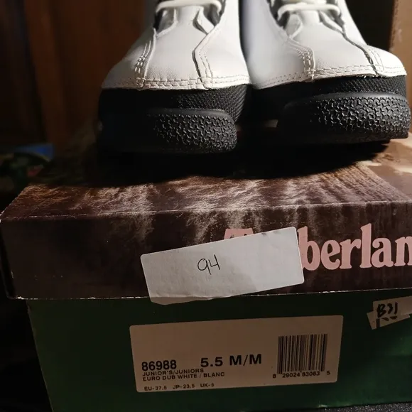Timberland Juniors White and Black Hiking Shoes