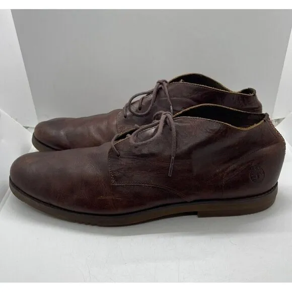 Timberland Yorkdale Men's Sz 13 Brown Leather Chukka Boots Lace Up Shoes A22GK