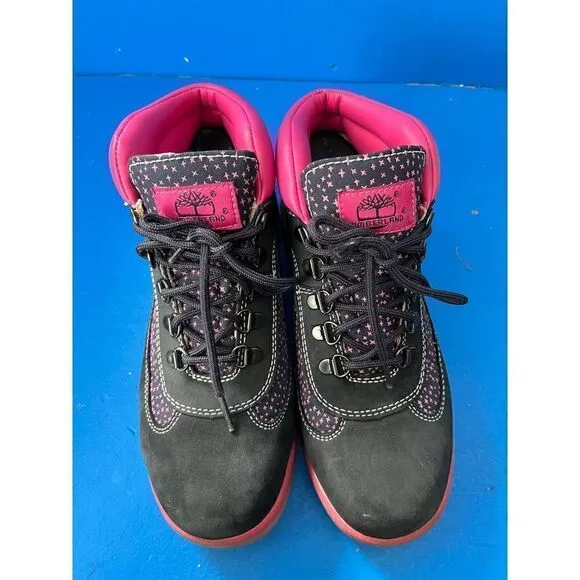 Timberland Nubuck Blue/Pink Womans Boots Size 6 #24961M