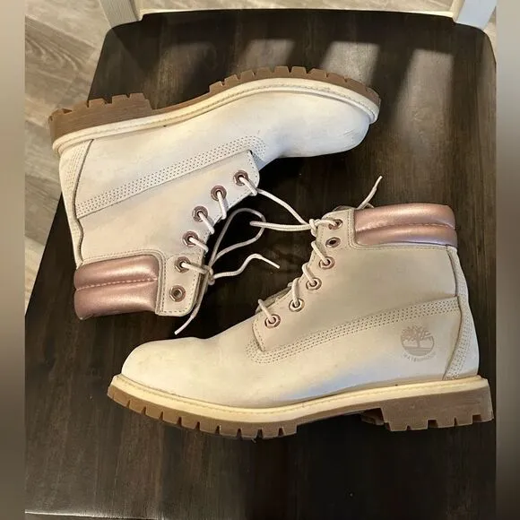 Timberland Rose Gold Boots size 8