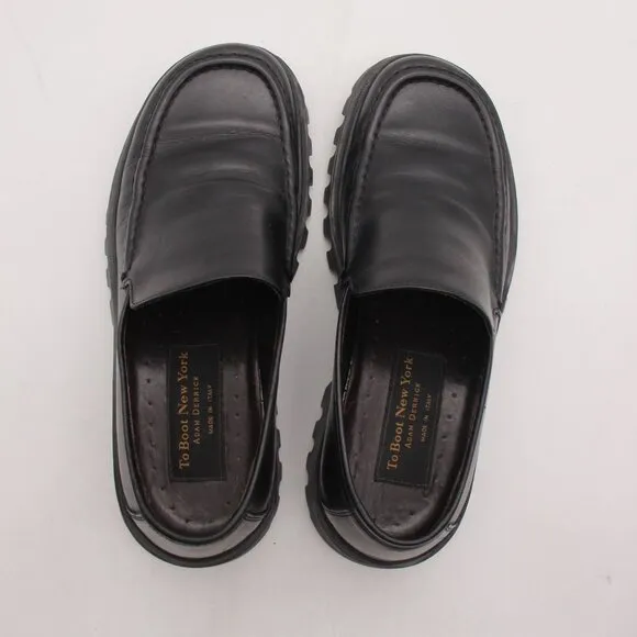 To Boot New York Black Leather Loafer Men's Size 8.5 Chunky Big Sole Shoes