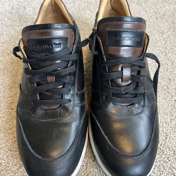 To Boot New York “Zander”Men's Black Leather Trainers Sneakers Size 13 MSRP $395