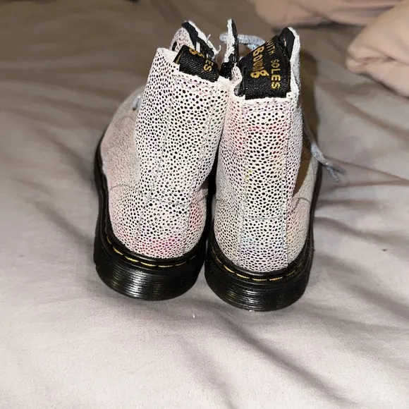 Toddler Dr martens pale iridescent boots