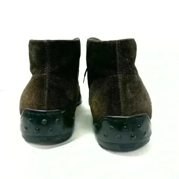 Tods Brown Leather Casual Lace Up Chukka Driving Ankle Boots Shoes Men's 10