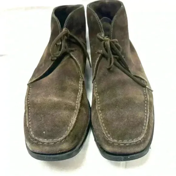 Tods Brown Leather Casual Lace Up Chukka Driving Ankle Boots Shoes Men's 10