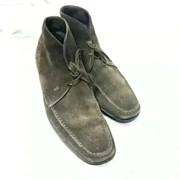 Tods Brown Leather Casual Lace Up Chukka Driving Ankle Boots Shoes Men's 10