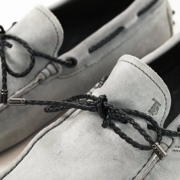 Tod's Gommino Blue Nubuck Leather Driving Shoes