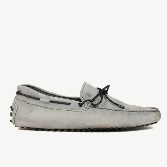 Tod's Gommino Blue Nubuck Leather Driving Shoes