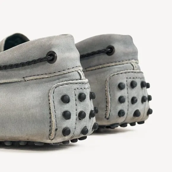 Tod's Gommino Blue Nubuck Leather Driving Shoes