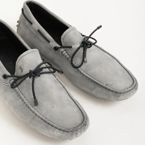 Tod's Gommino Blue Nubuck Leather Driving Shoes