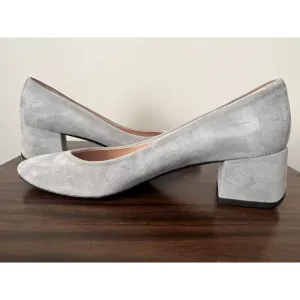 Tod's Womens Gray Suede  Leather Block Heels Pumps Shoes EU 39.5 US 9.5 Luxury