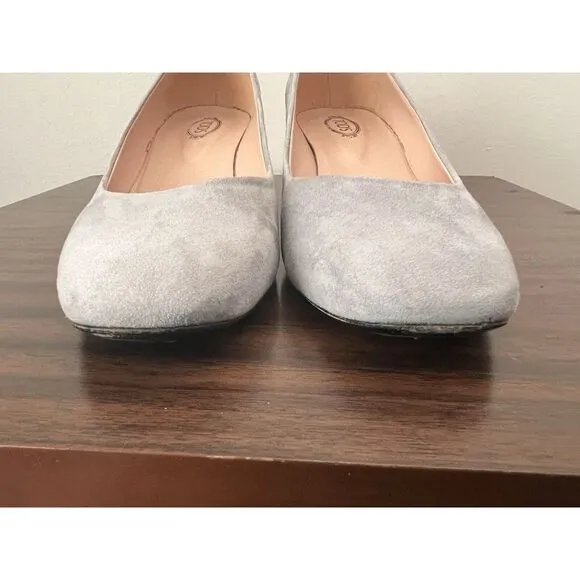 Tod's Womens Gray Suede  Leather Block Heels Pumps Shoes EU 39.5 US 9.5 Luxury