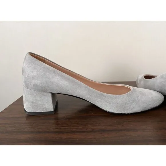 Tod's Womens Gray Suede  Leather Block Heels Pumps Shoes EU 39.5 US 9.5 Luxury