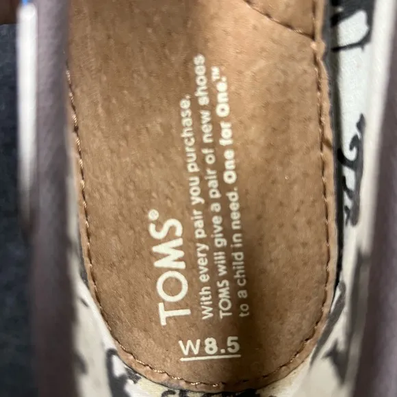 Toms Classic Alpargata “Feathers” Women’s Shoe Size 8.5