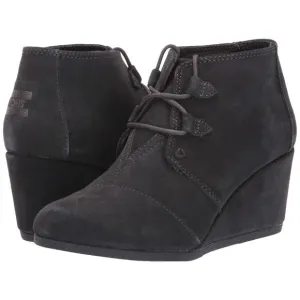 TOMS Kala Forged Iron Grey Suede Shoes Womens Size 9 Wedge Bootie