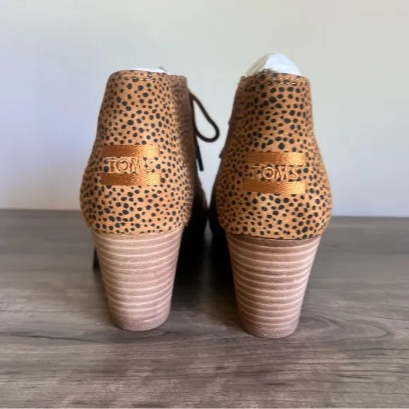 Toms Kala Women's Mini Cheetah Suede Wedge Boot Size 7.5 SKU#241143
