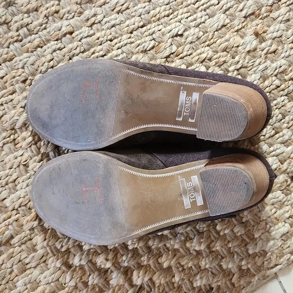 Tom's Rare Lunata Wool Brown Booties. Sz 9