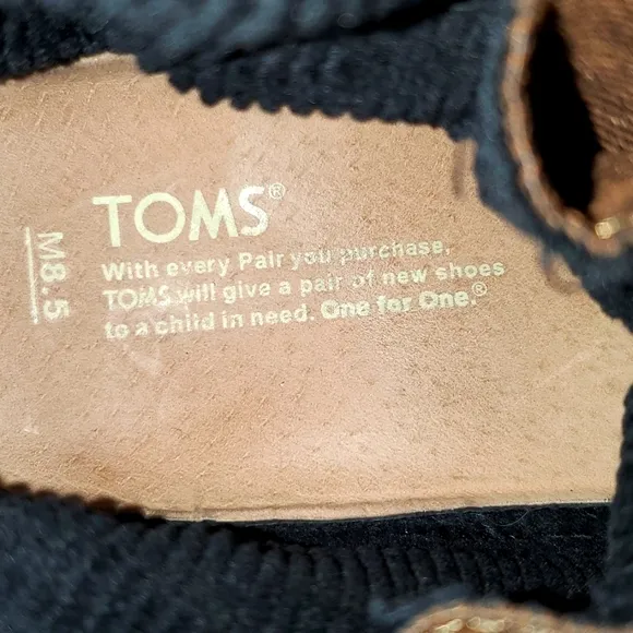 Toms shoes men's size 8 Brown canvas high top sneaker chukka boot suede accents